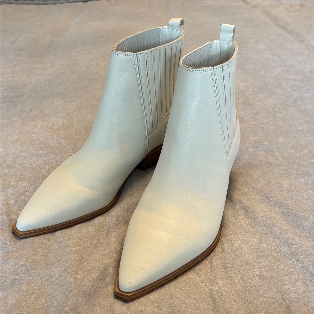 Marc Fisher Cream Ankle Boots